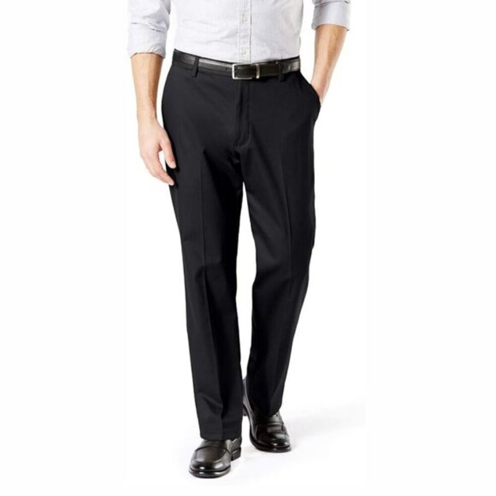 Dockers Mens Signature Khaki Classic Fit Size 34 Lux Cotton Stretch Flex Comfort